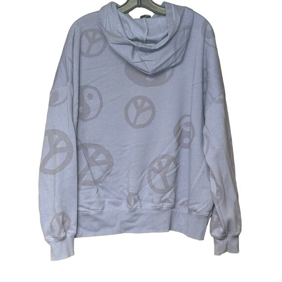 Pac Sun lavender hoodie peace ying yang purple cozy hippie women’s size large - Picture 2 of 4